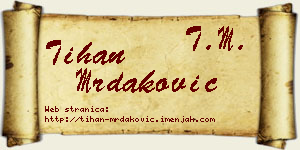 Tihan Mrdaković vizit kartica